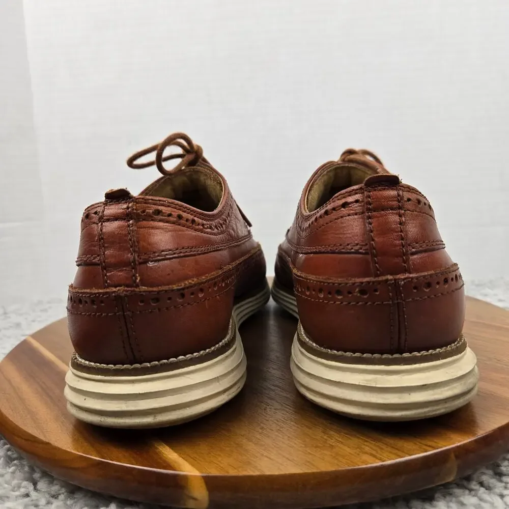 Cole Haan Mens 10.5M Original Grand Brown Woodbury Long Wingtip Casual Oxford